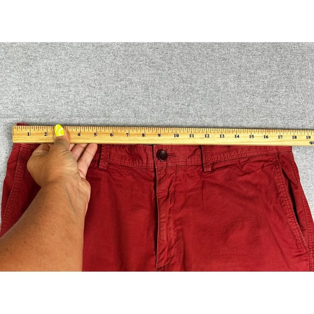 Banana Republic Aiden Summer Chino Pant Mens 35x32 Red Slim‎ Fit Cotton
